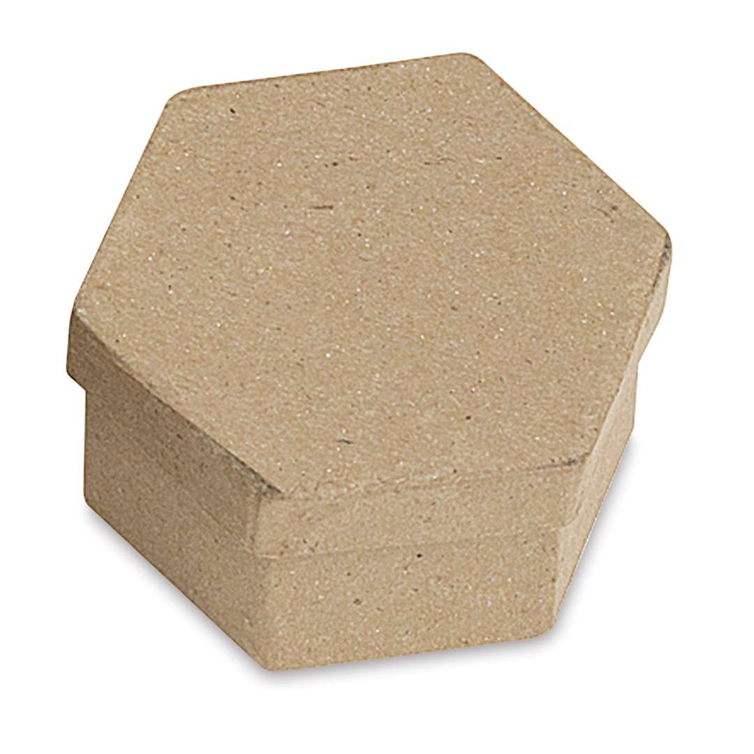 Open in modal - Paper Mache Mini Box - 2-7/8" x 2-7/8", Hexagon