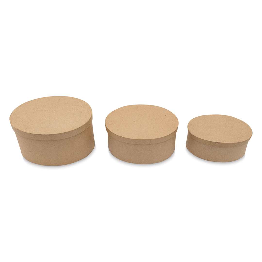 Open in modal - Paper Mache Box Set - Oval, Set of 3