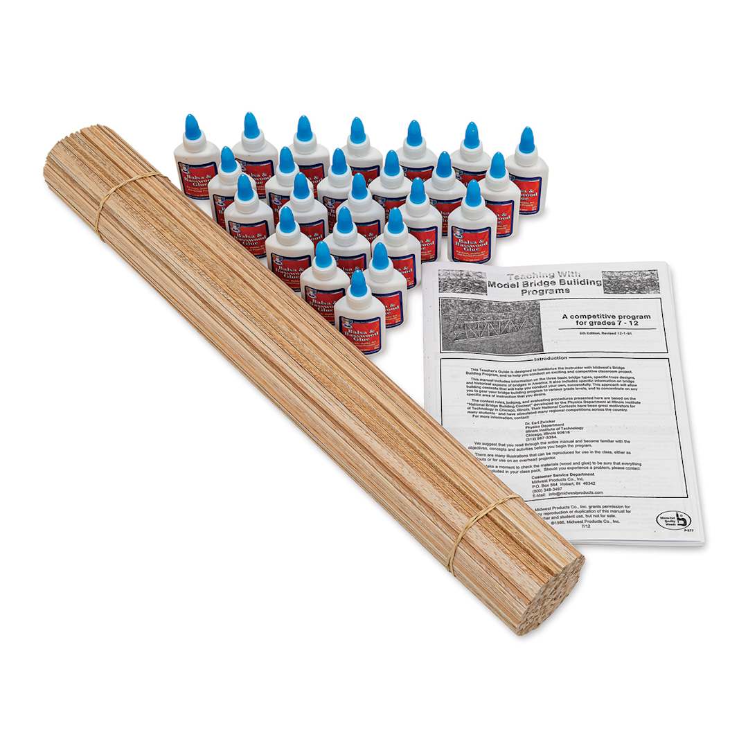 Open in modal - Midwest Products Bridge Building Class Pack - Balsa Wood