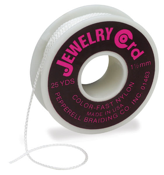 Open in modal - Nylon Jewelry Cord - Side view of White Cord Spool