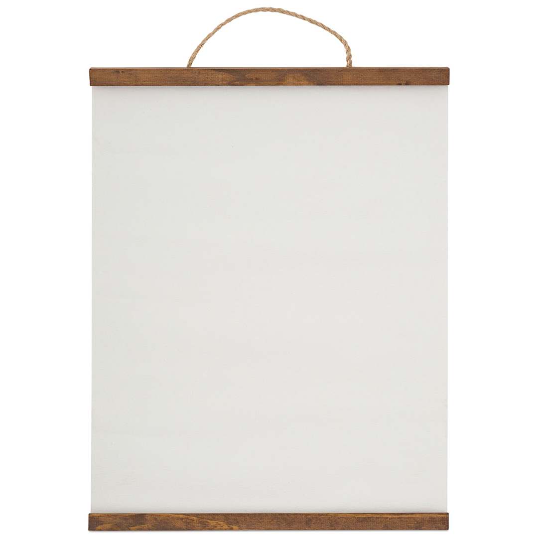 Open in modal - Fredrix Create & Hang Canvas Scrolls - Blank Scroll showing hanger and wood top and bottom bars