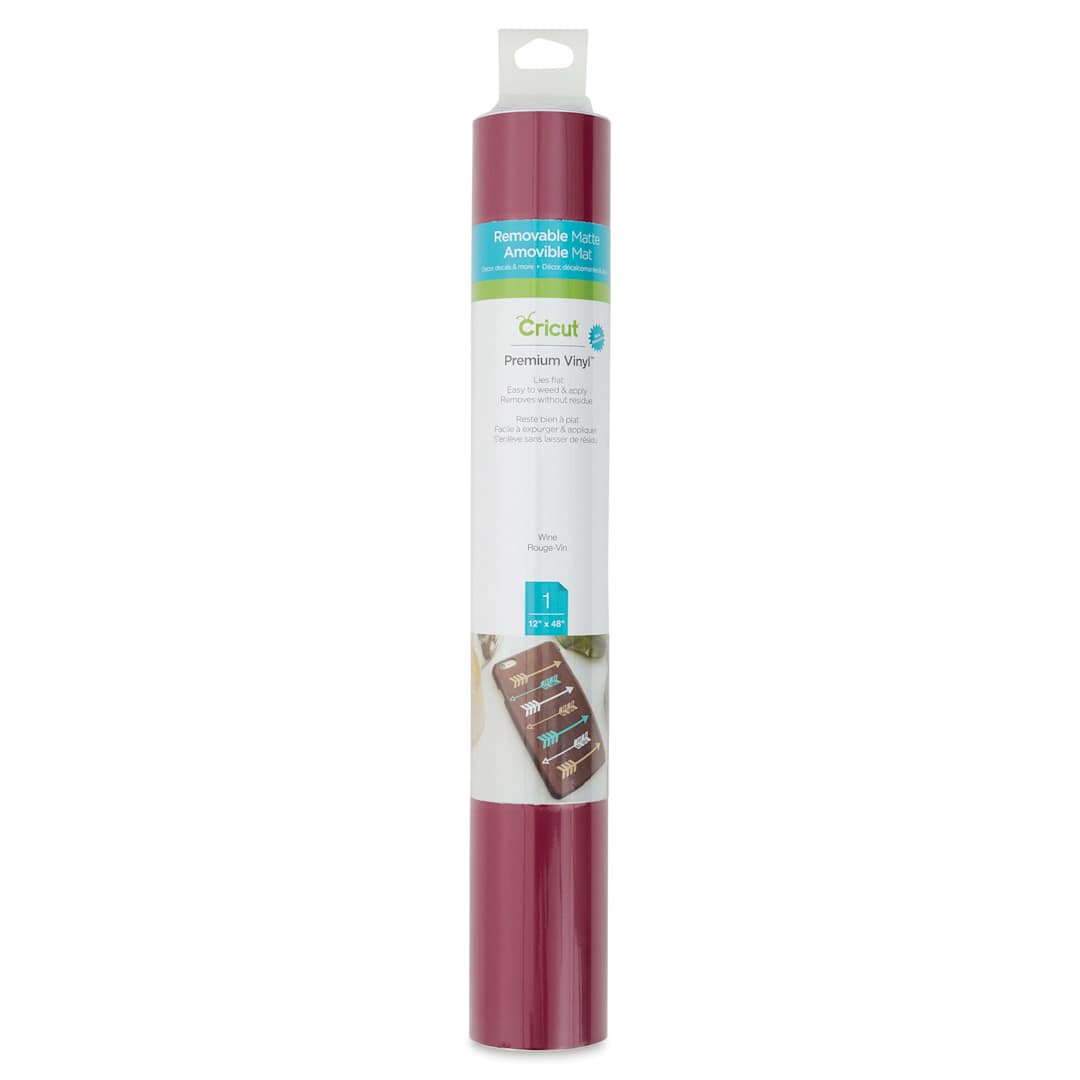 Open in modal - Cricut Removable Premium Vinyl - Wine, 12" x 48", front of the packaging