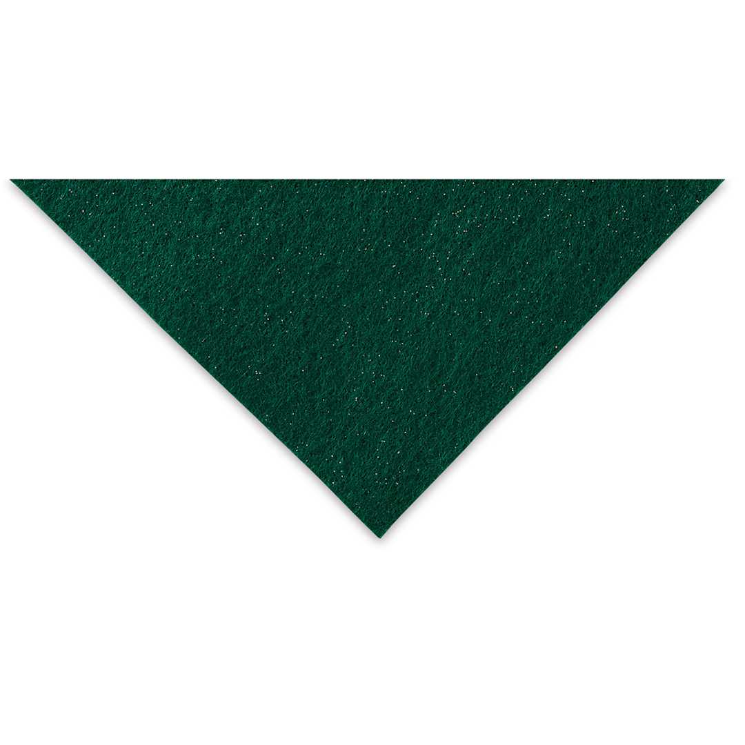 Open in modal - Kunin Glitter Felt - Closeup of corner of Kelly Green Felt