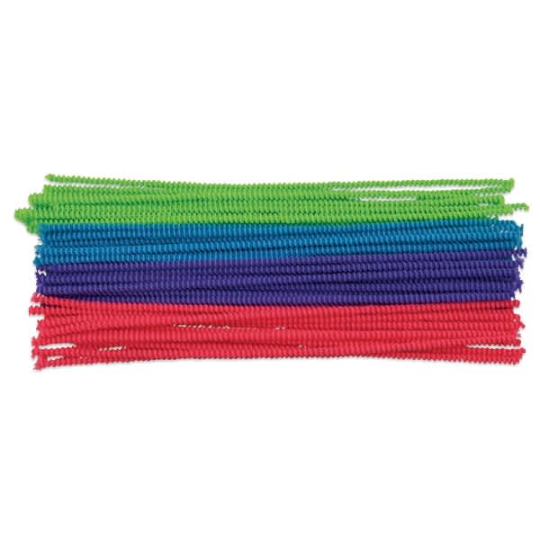 Open in modal - Spiral Chenille Stems - Assorted color Stems shown horizontally