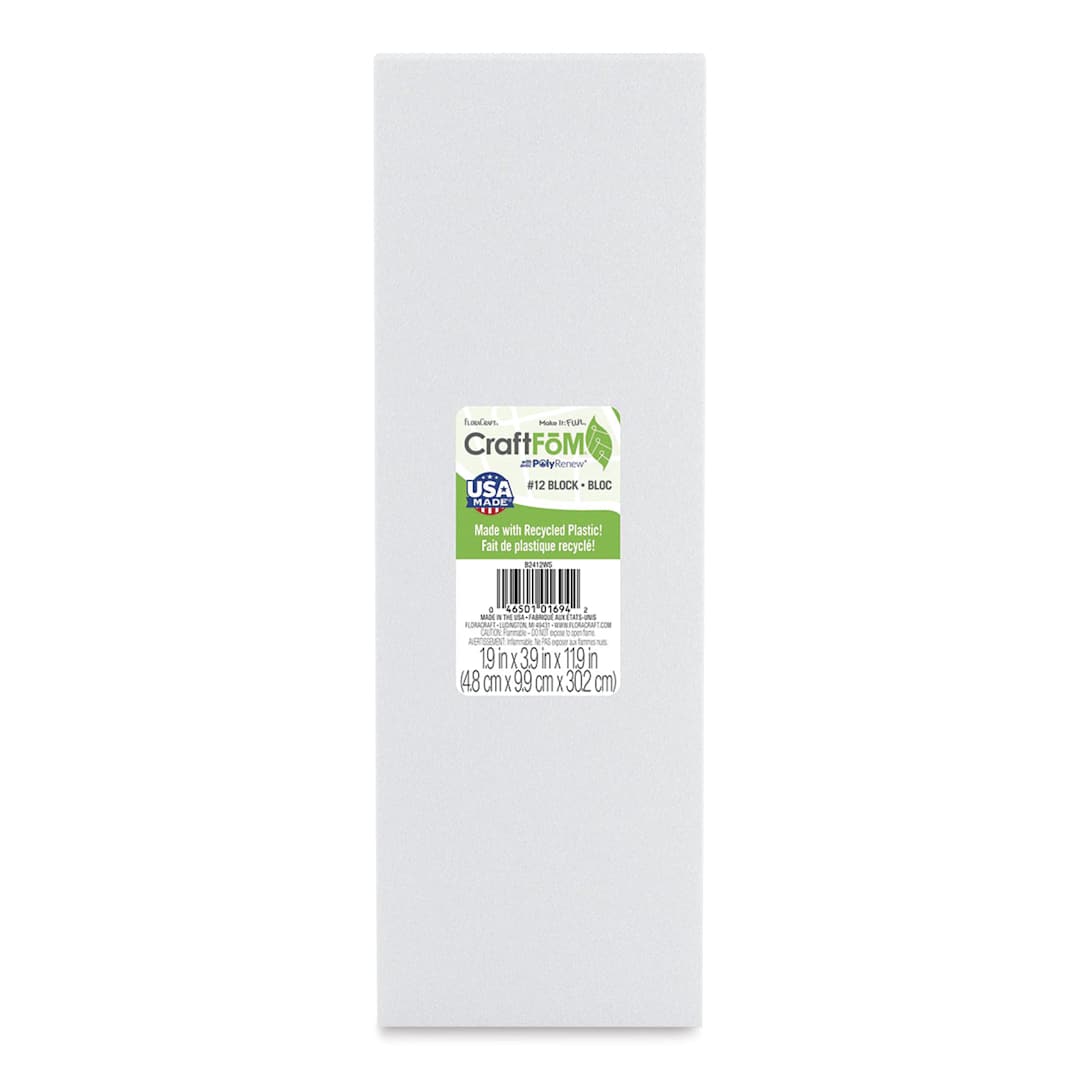 Open in modal - FloraCraft CraftFōM Blocks and Shapes - 1.9" x 3.9" x 11.9", Block - front of packaging