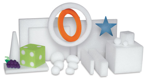 Open in modal - FloraCraft CraftFōM Foam Blocks and Shapes - Assorted sizes and shapes shown