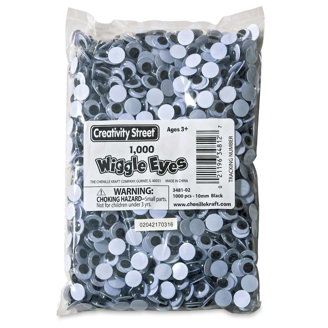 Open in modal - Creativity Street Wiggle Eyes - Black, 10 mm, Round, Package of 1000