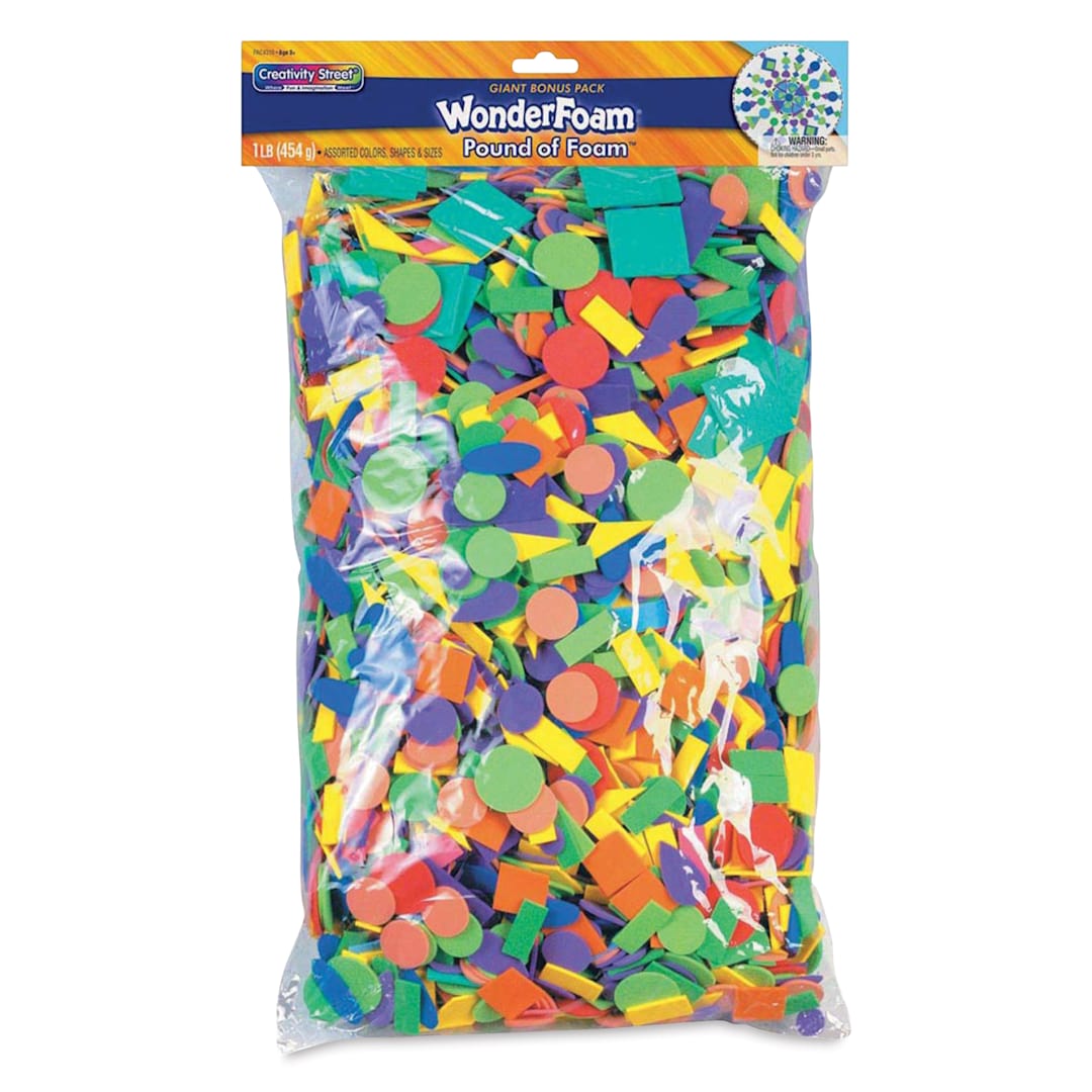 Open in modal - Creativity Street WonderFoam Pieces - Assorted Colors and Shapes, 1 lb, Approx 5000 Piece - front of packaging