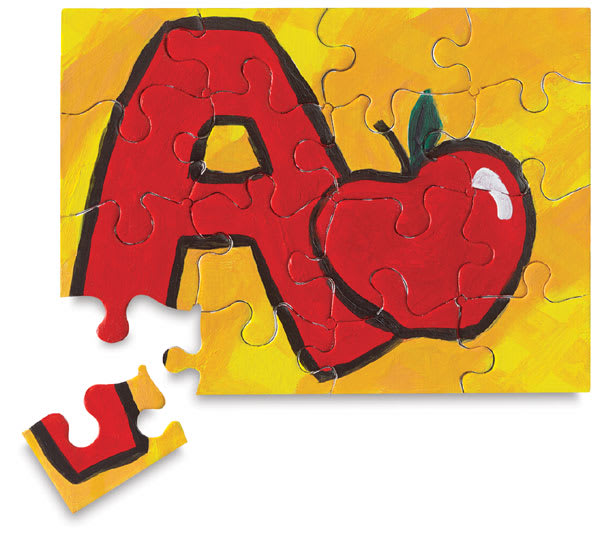 Open in modal - Create-A-Puzzle Kits - Painted 16 piece pozzle with one piece loose