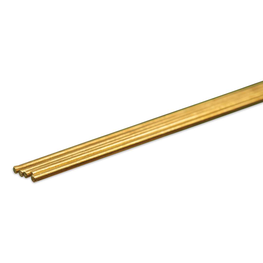 Open in modal - K&S Metal Rods - Brass, 20 Gauge, 12", Pkg of 5