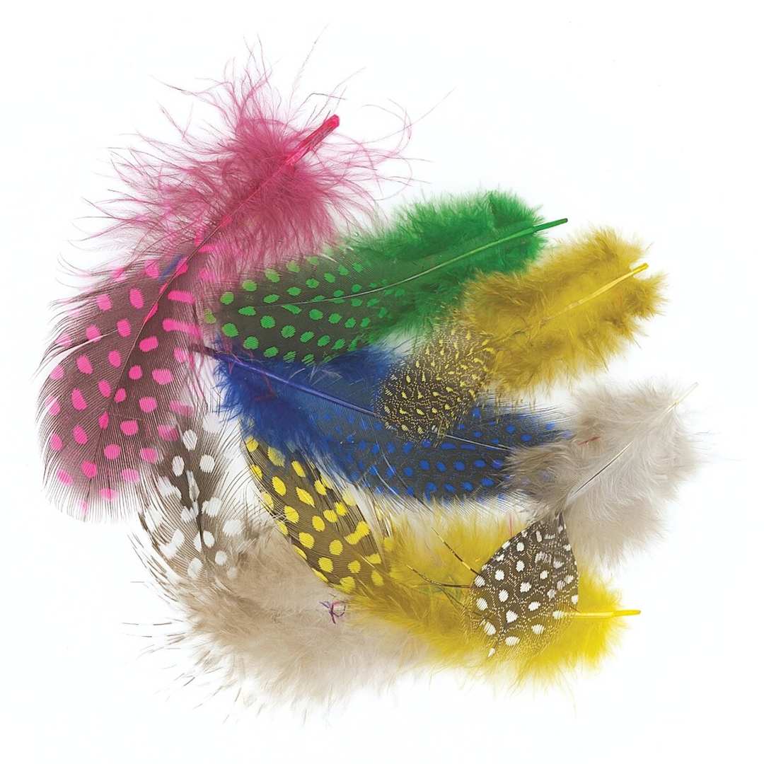 Open in modal - Creativity Street Spotted Guinea Feathers - Assorted Colors, Bag of Approx 875 pieces