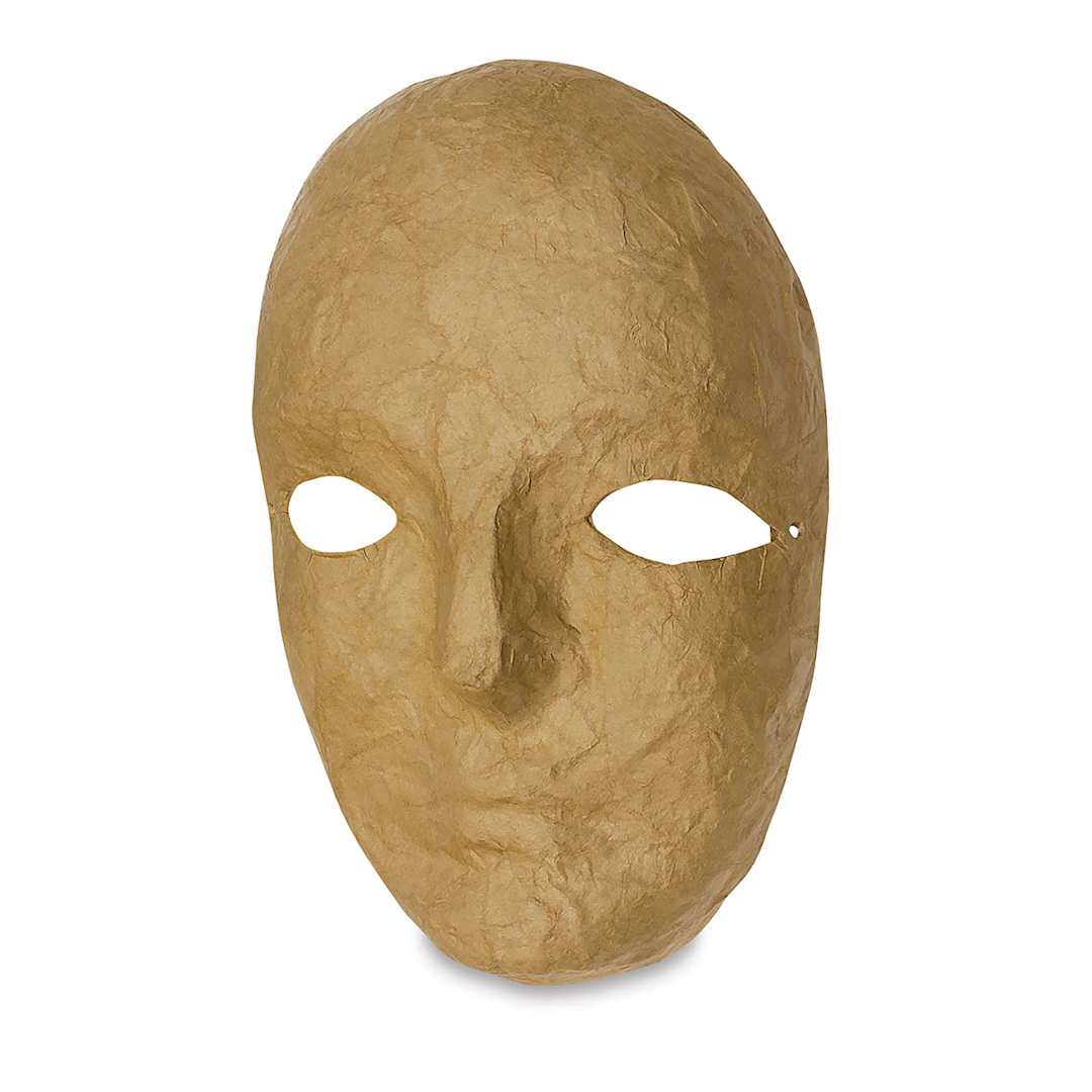 Open in modal - Creativity Street Papier Mâché Masks - Undecorated Full Face Mask shown