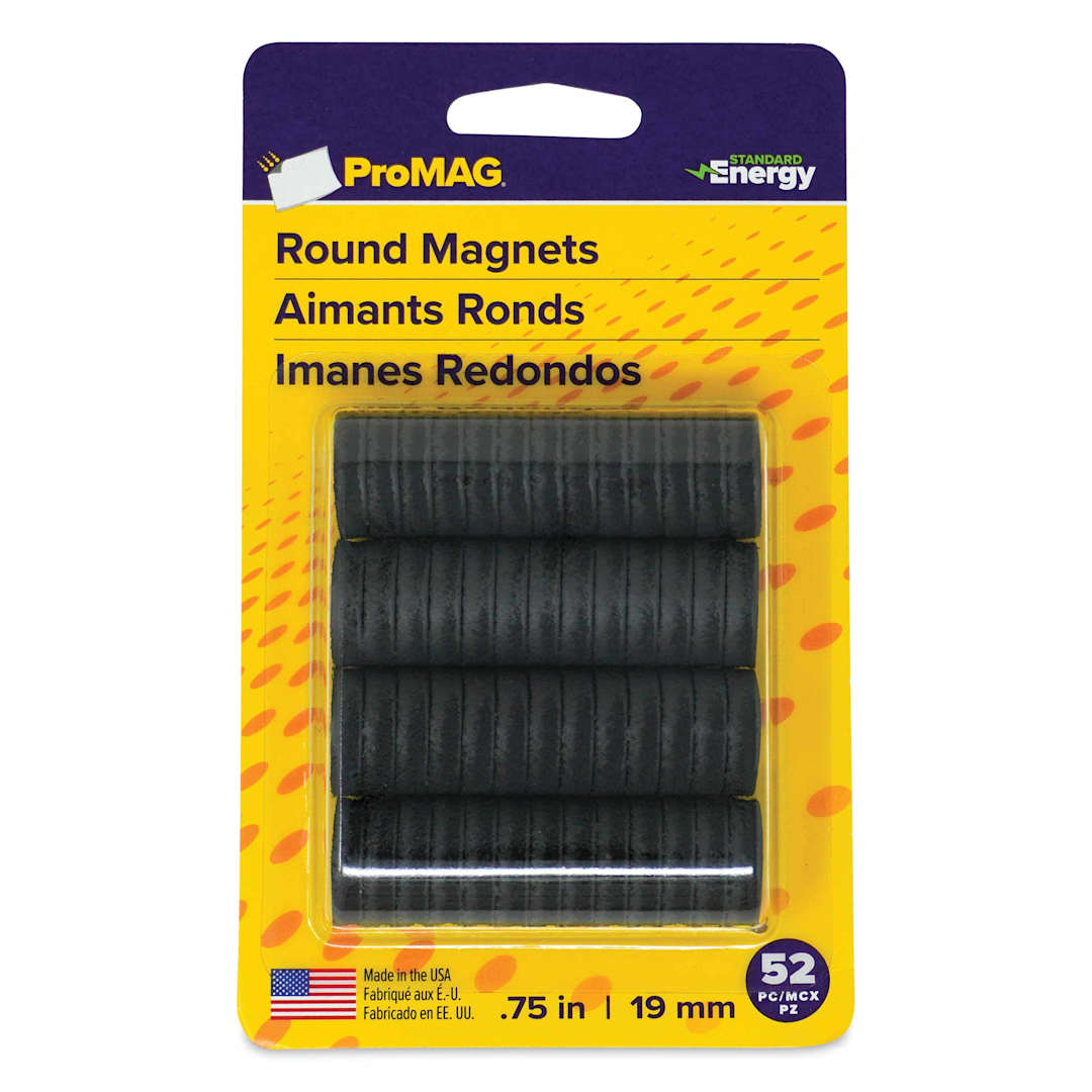 Open in modal - ProMag Flexible Button Magnets - Pkg of 52, Standard Energy, 3/4" front of packaging