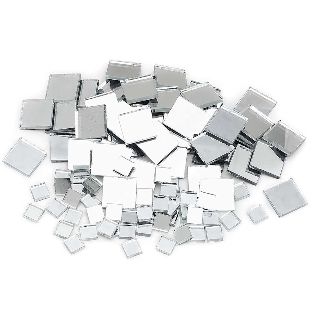 Open in modal - Mosaic Square Mirror Tiles - Contents of Package of 100 shown in pile