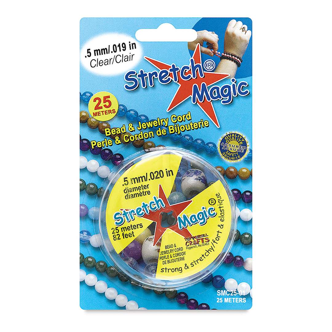 Open in modal - Stretch Magic Jewelry Cord - Front of blister package of .5mm Clear cord