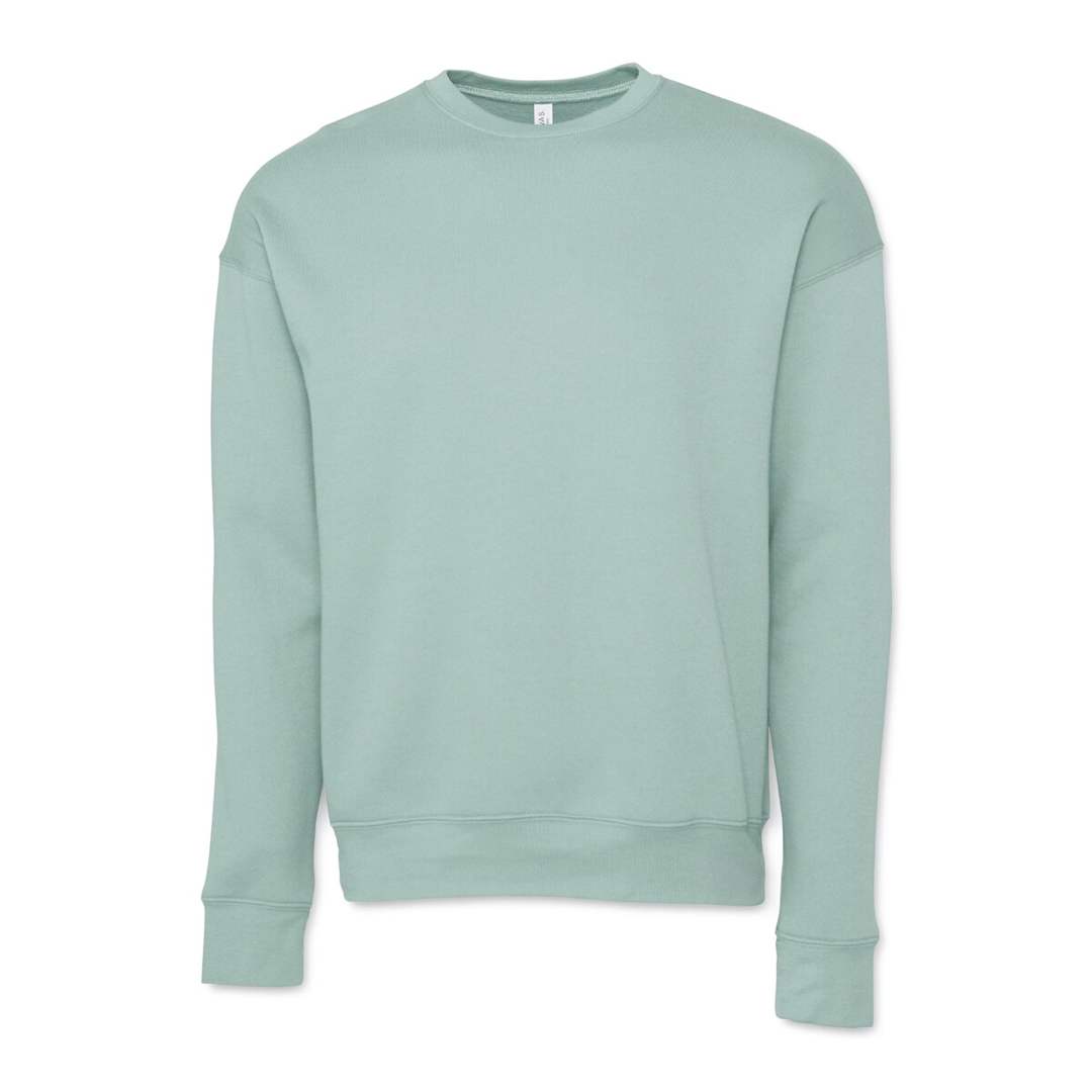Open in modal - Bella + Canvas Unisex Sponge Fleece Drop Shoulder Sweatshirt - Dusty Blue, X-Large - front