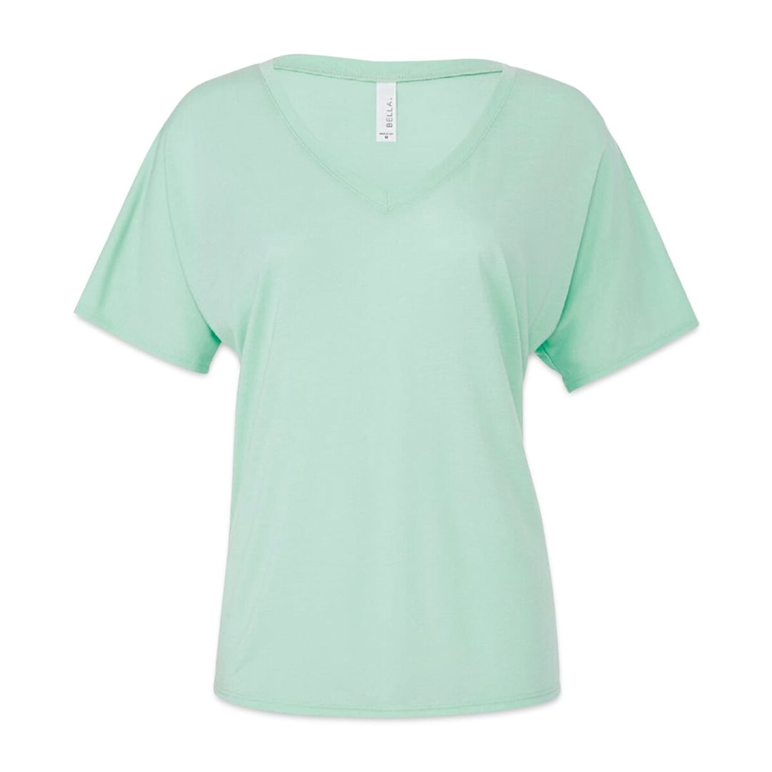 Open in modal - Bella + Canvas Slouchy V-neck T-shirt - Mint, Medium - front