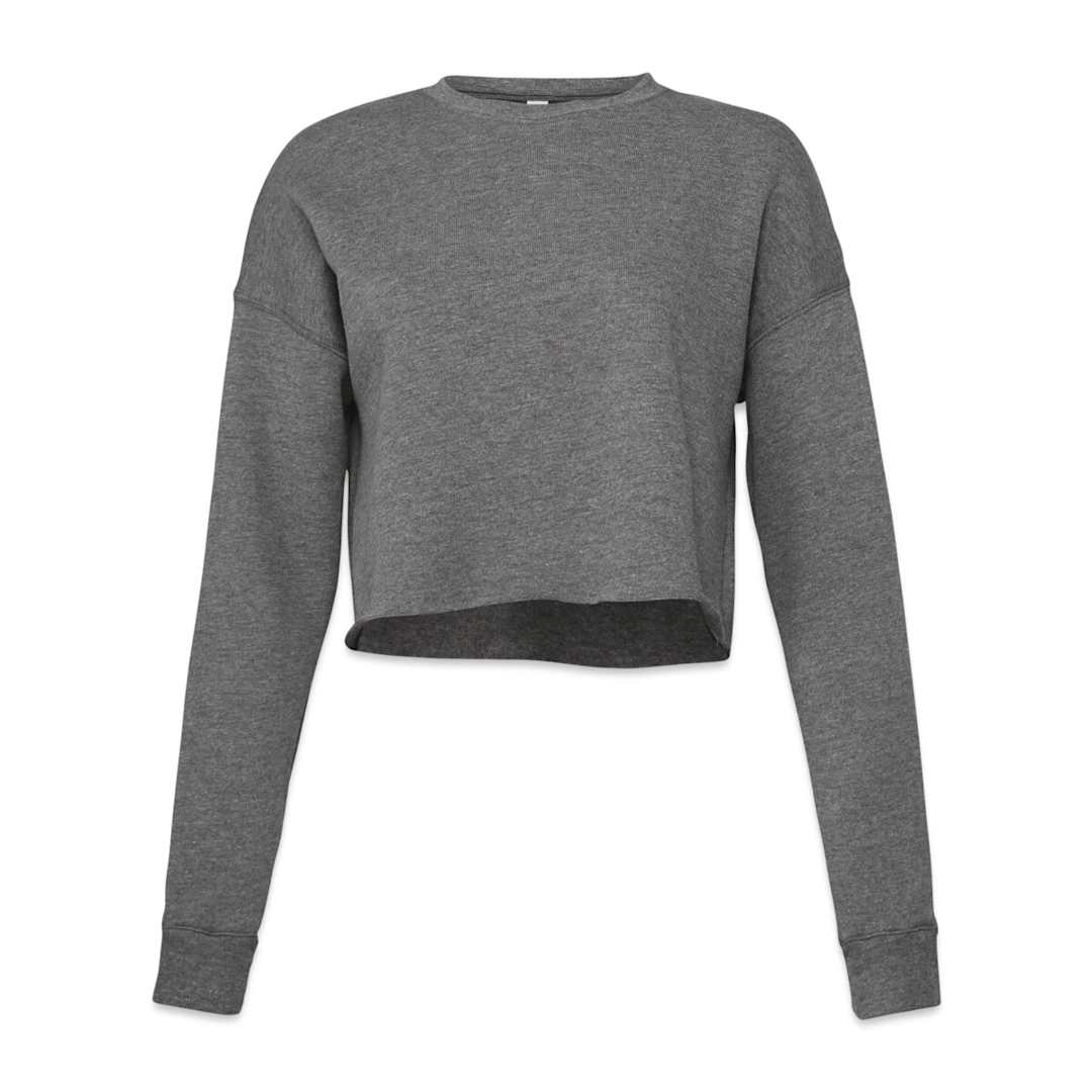 Open in modal - Bella Canvas Cropped Crew Fleece - Deep Heather, Medium