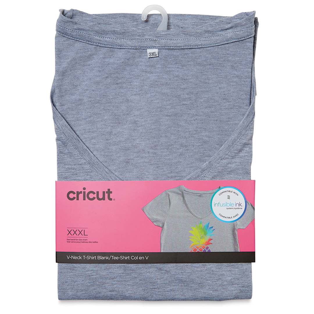 Open in modal - Cricut Adult T-Shirt Blank - XXX-Large, V-Neck, Gray