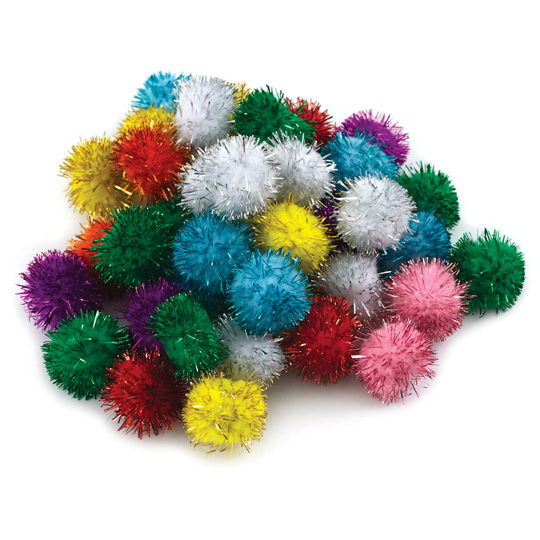 Open in modal - Glitter Poms - A pile of 1" Glitter Poms