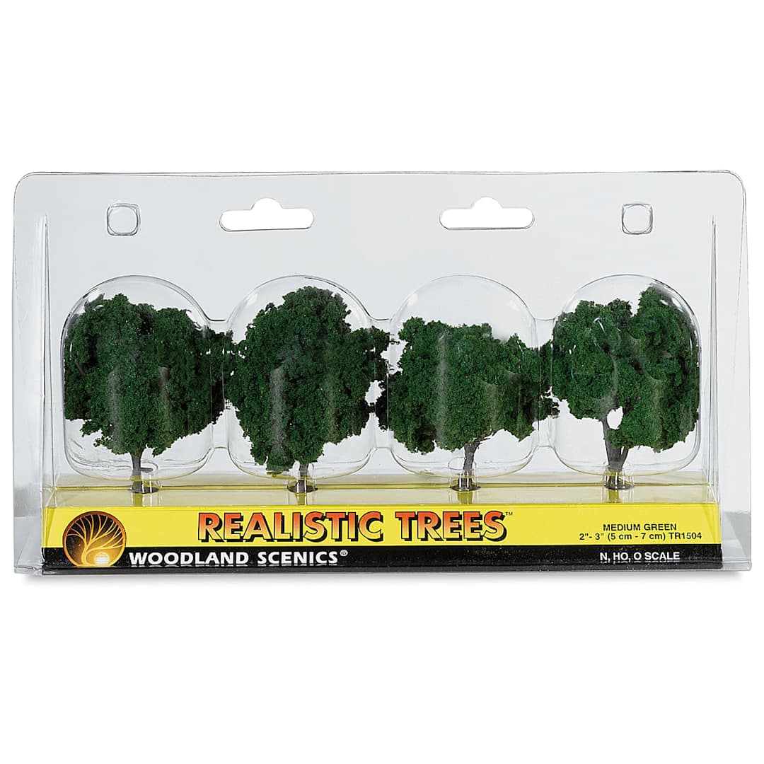 Open in modal - Woodland Scenics Model Scenery - Front view of 4 2"-3" Trees in package