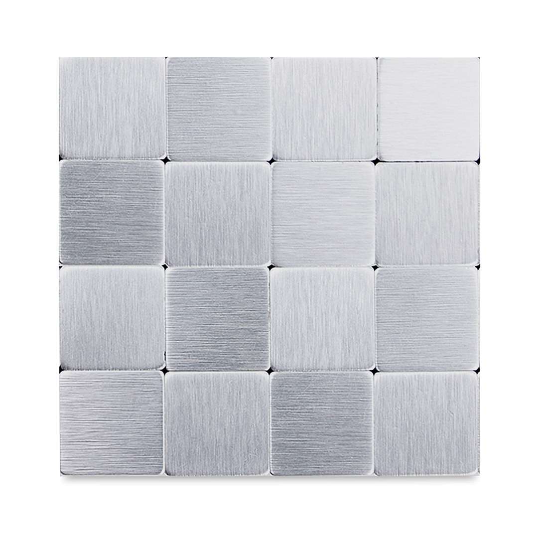 Open in modal - Diamond Tech Metal Tile Half Sheet - Stainless Steel, 23 mm Squares