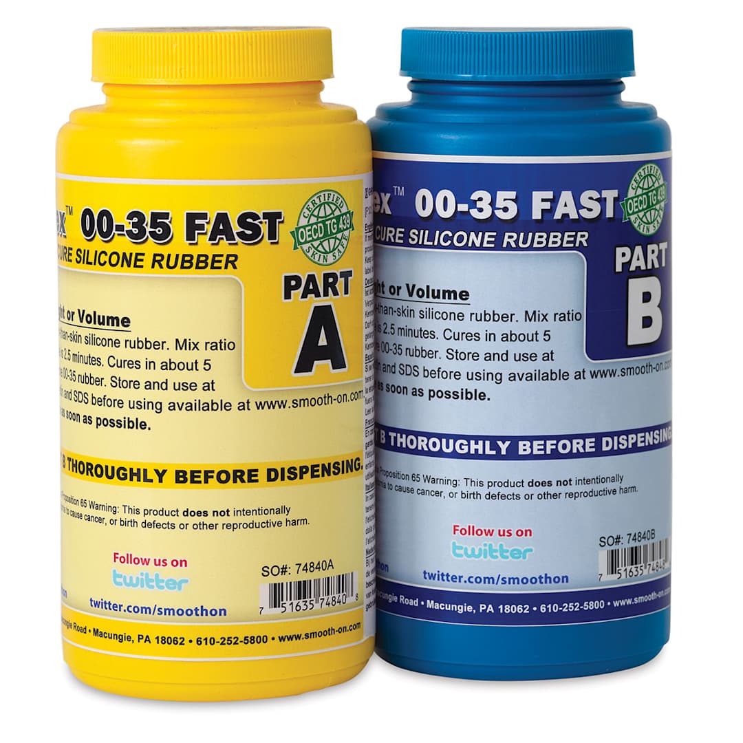 Open in modal - Smooth-On Ecoflex 00-35 Fast Silicone - 2 Component Jars making Fast Silicone shown
