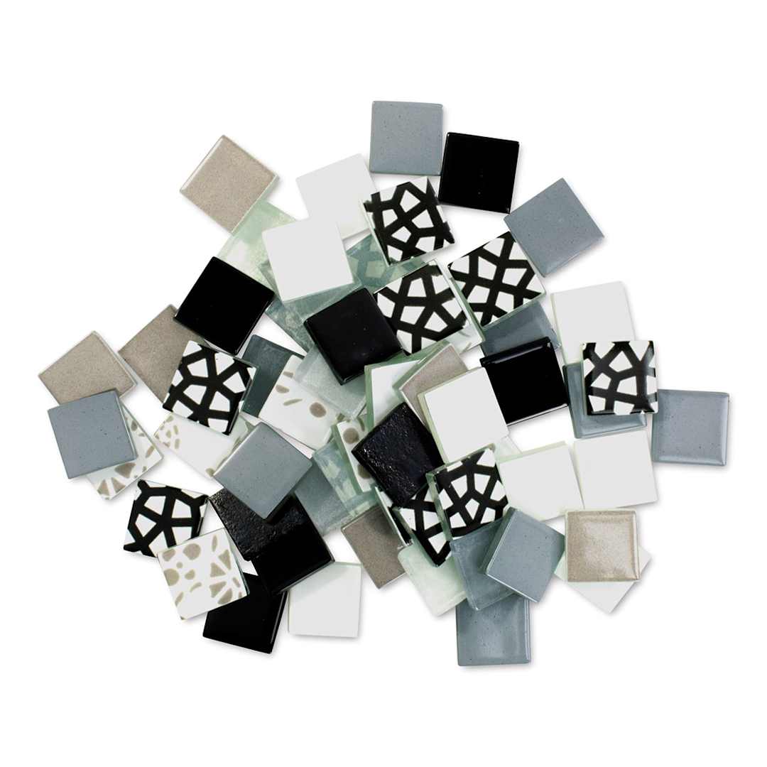 Open in modal - Mosaic Mercantile Patchwork Tiles - Black/Grey, 3 lb