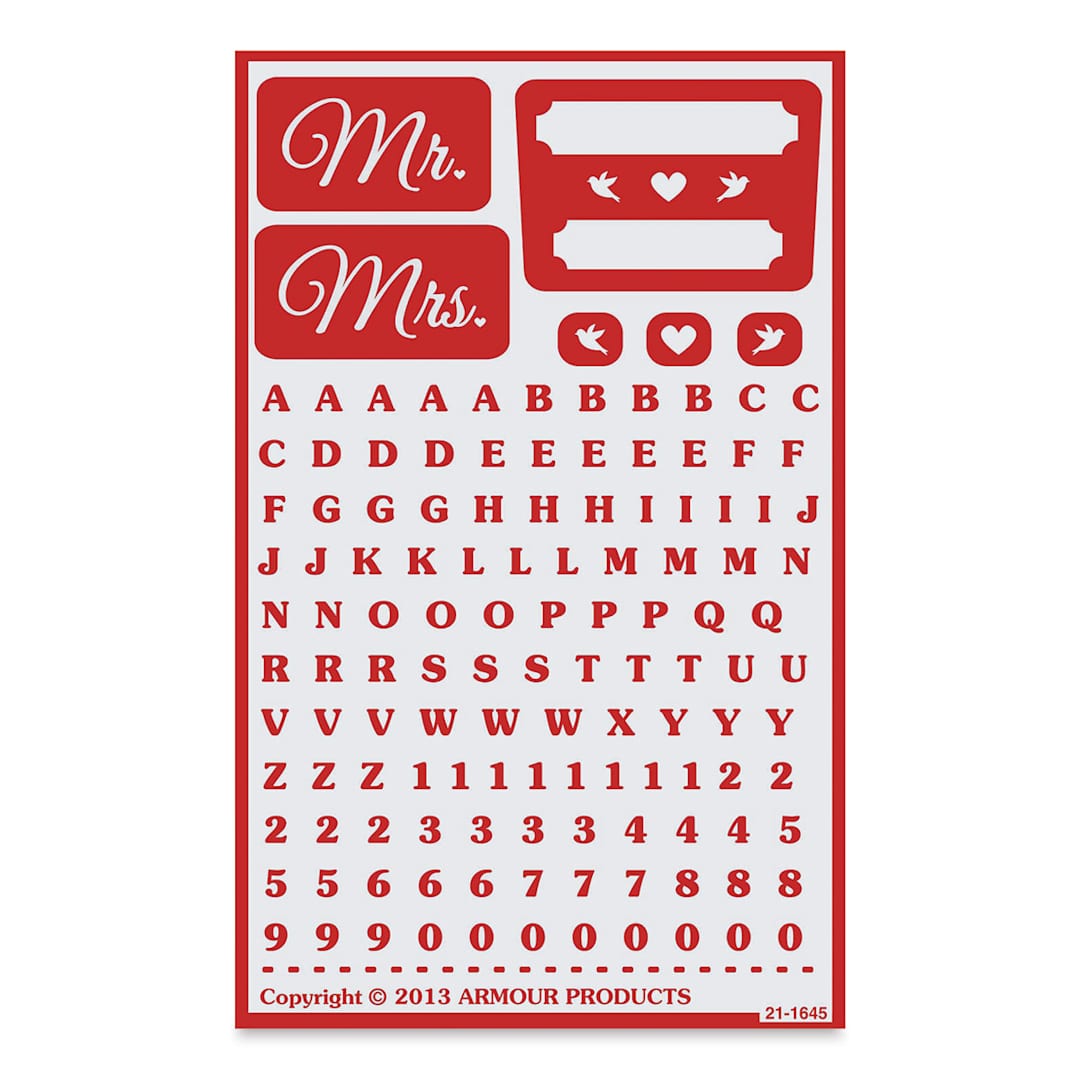 Open in modal - Armour Over ‘N’ Over Glass Etching Stencil - Reverse Mr and Mrs