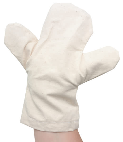 Open in modal - Creativity Street Canvas Hand Puppets - Undecorated Full Body Puppet shown on hand
