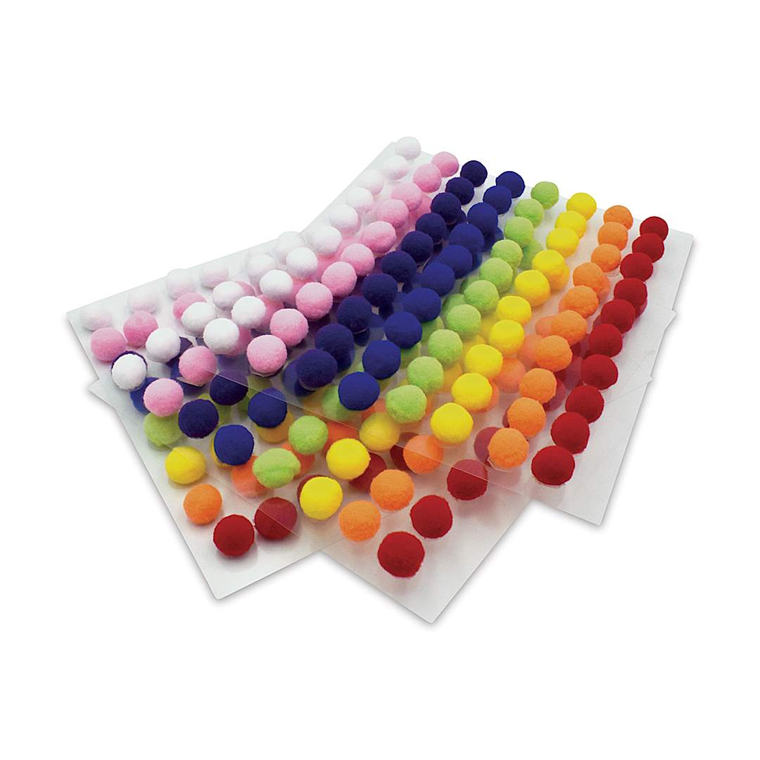 Open in modal - Peel & Stick Pom Pons - Three sheets loosely stacked
