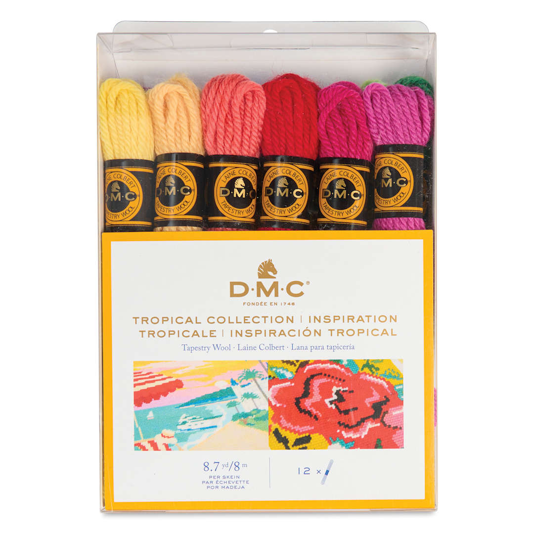 Open in modal - DMC Tapestry Wool Thread - Tropical Collection, 8 m, Set of 12 front of packaging
