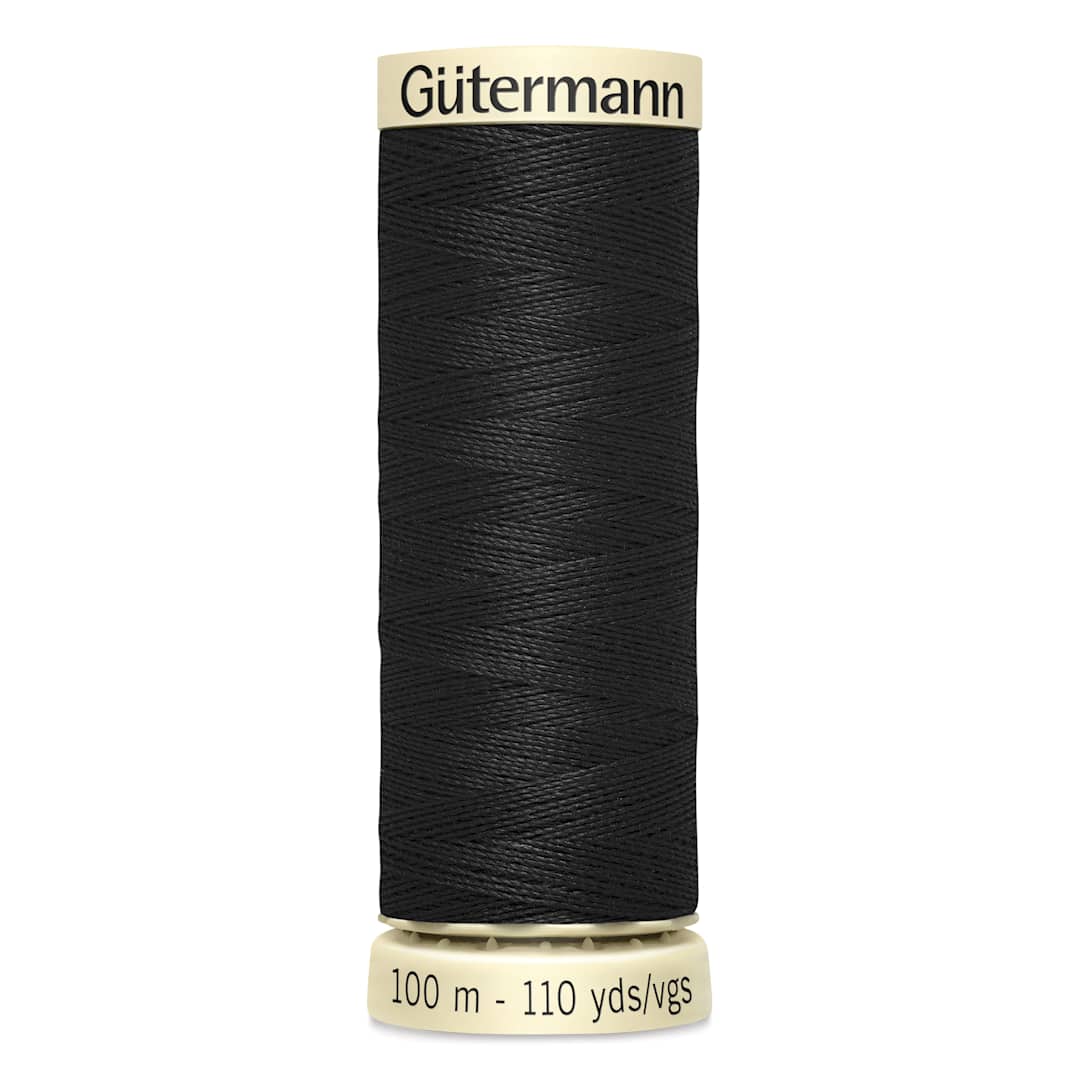 Open in modal - Gutermann Sew-All Polyester Thread - Black, 110 yd Spool