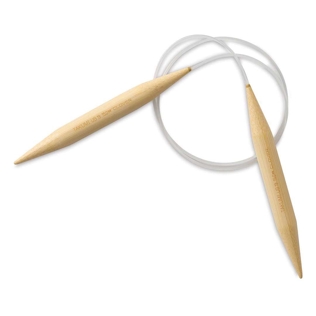 Open in modal - Clover Takumi Bamboo Circular Knitting Needles - Size 19 Needles, 36 inch length coiled