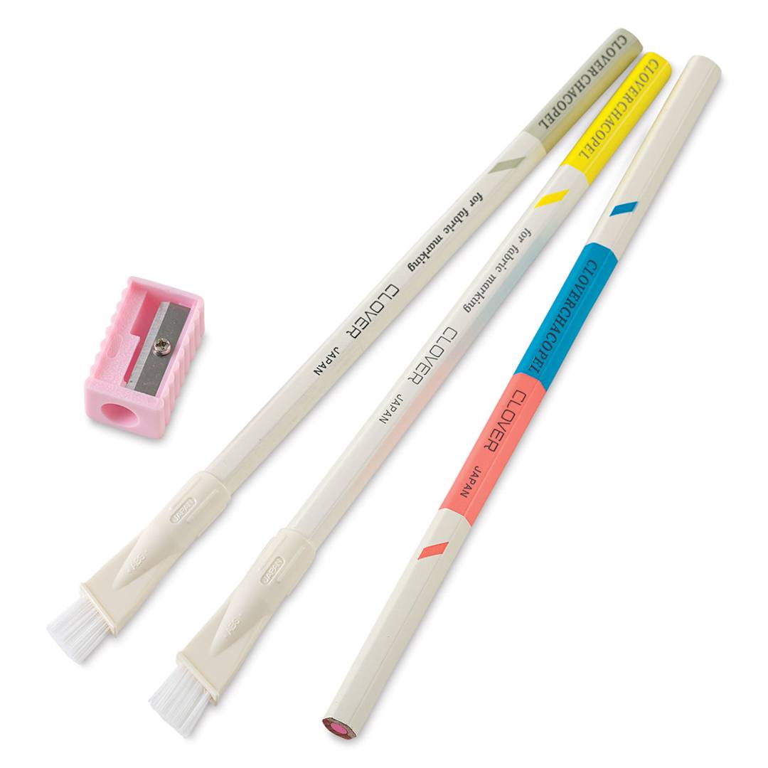 Open in modal - Clover Chacopel Fine Point Marking Pencils - Three Pencils with Sharpener
