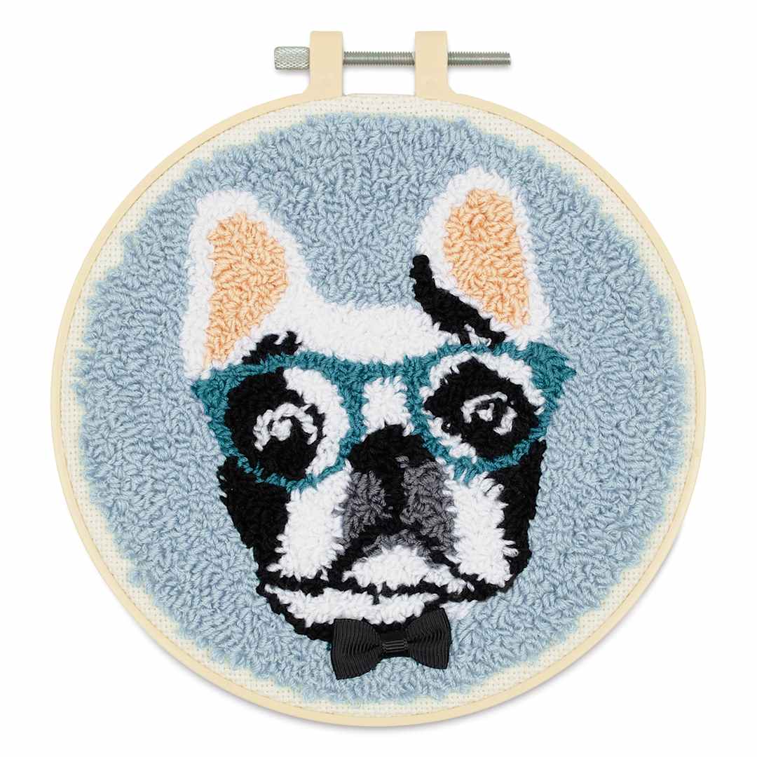 Open in modal - Needle Creations Needle Punch Kit - Bulldog with Glasses, 6"