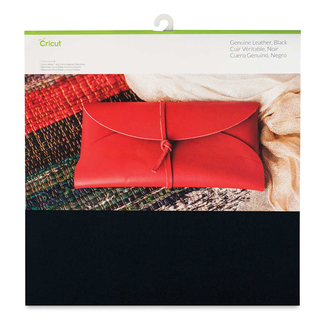 Open in modal - Cricut Genuine Leather - Black, 12" x 12"