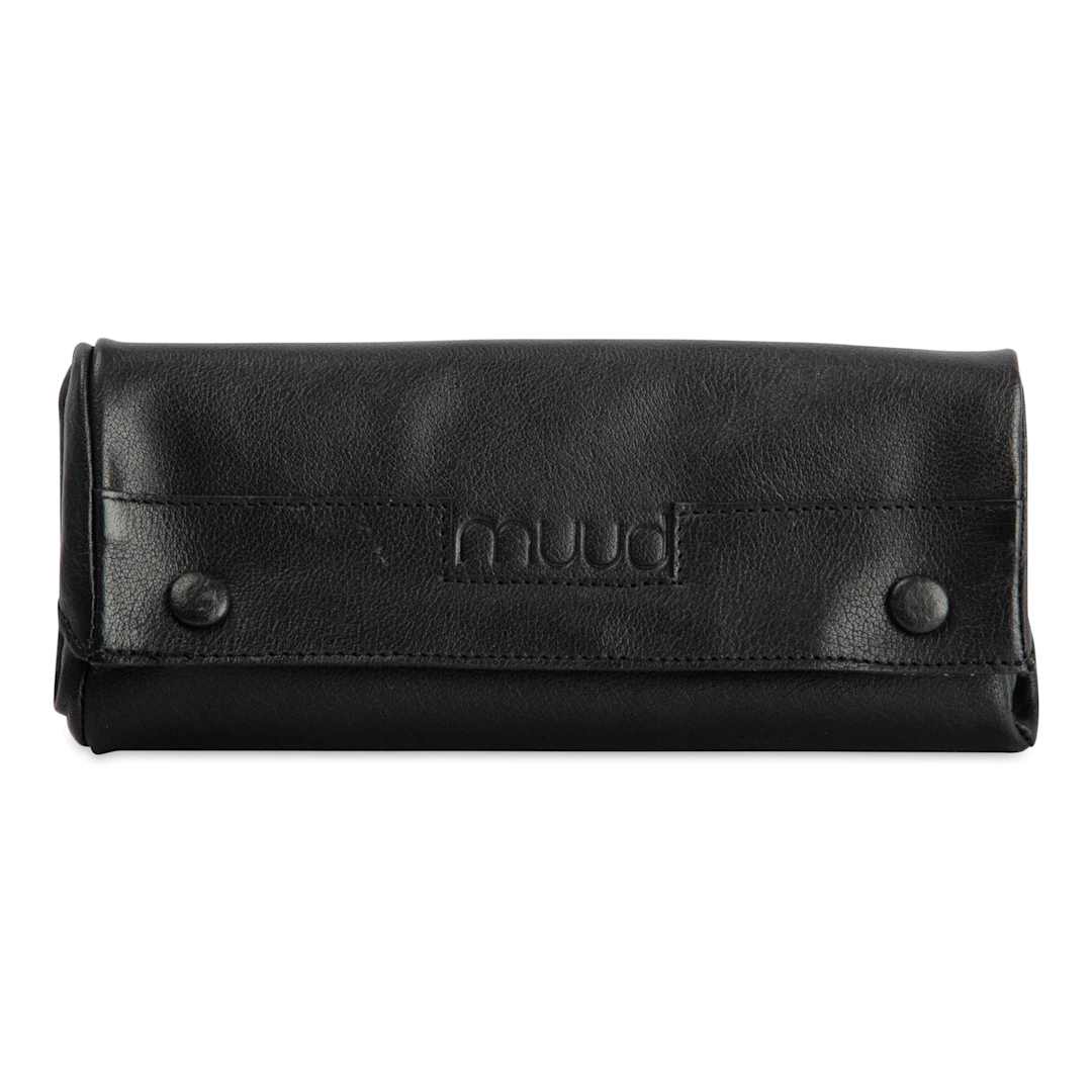 Open in modal - Muud Liv Leather Accessory Case - Black - front