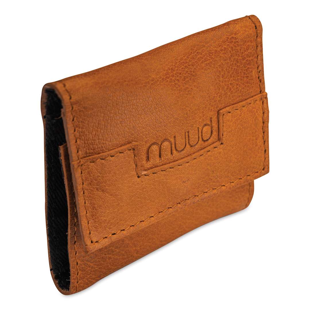 Open in modal - Muud Carla Foldable Leather Sewing Needle Case - Brown - front, angled