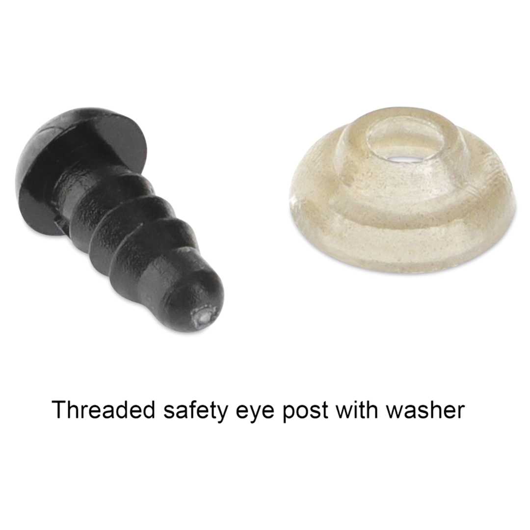 Open in modal - Essentials By Leisure Arts Craft Eye w/ Washer - Black, 11 mm H x 3 mm W, 6 mm Dia.