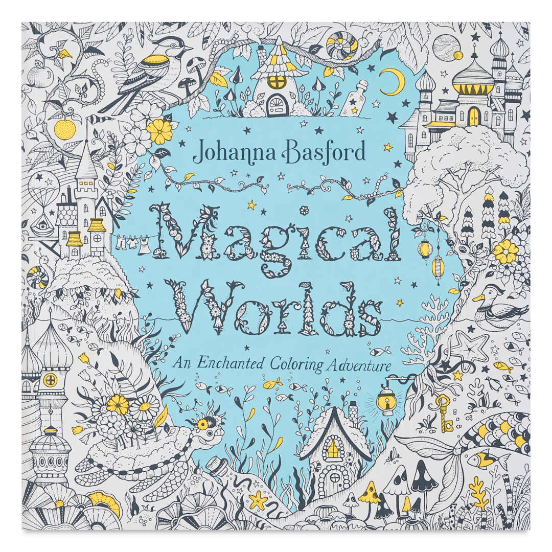 Open in modal - Magical Worlds Coloring Book - 10" x 10", 80 Pages, front cover