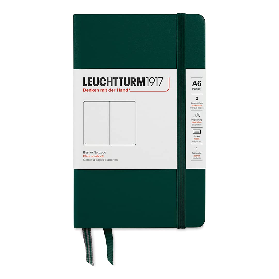 Open in modal - Leuchtturm1917 Blank Hardcover Notebook - Forest Green, 3-1/2" x 6"