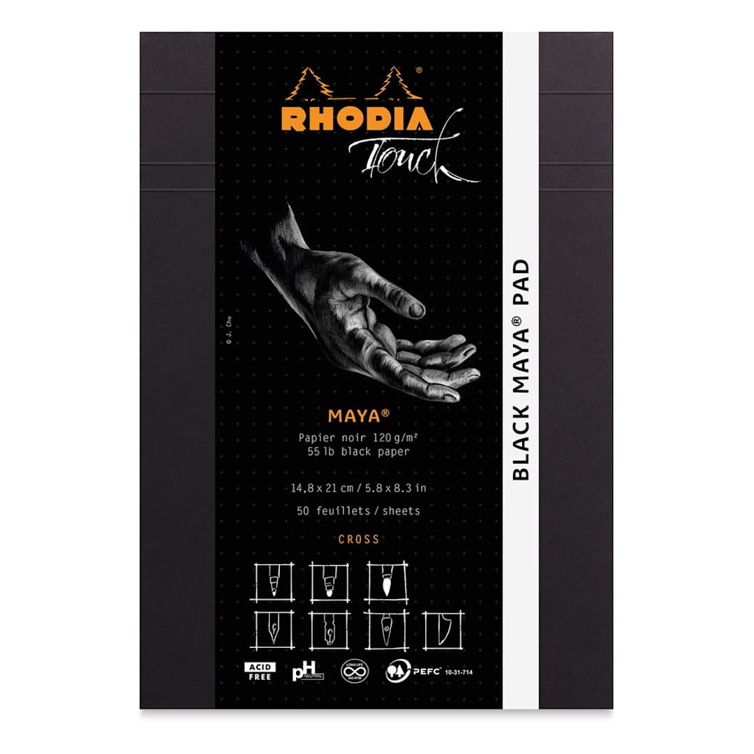 Open in modal - Rhodia Touch Maya Pads-Black, Cross 5" x 8", Cover