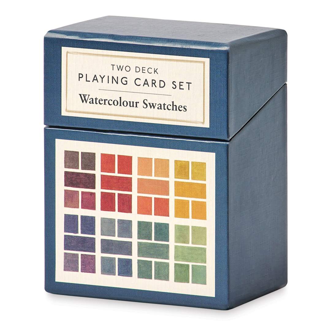 Open in modal - Roomytown Watercolor Swatches Playing Card Set, closed packaging