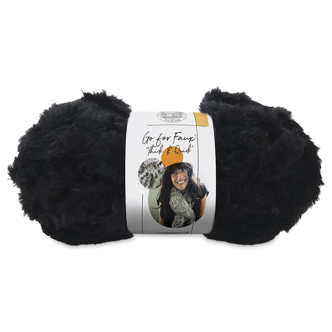Open in modal - Lion Brand Go For Faux Thick And Quick Yarn - Black Panther, 24 yds