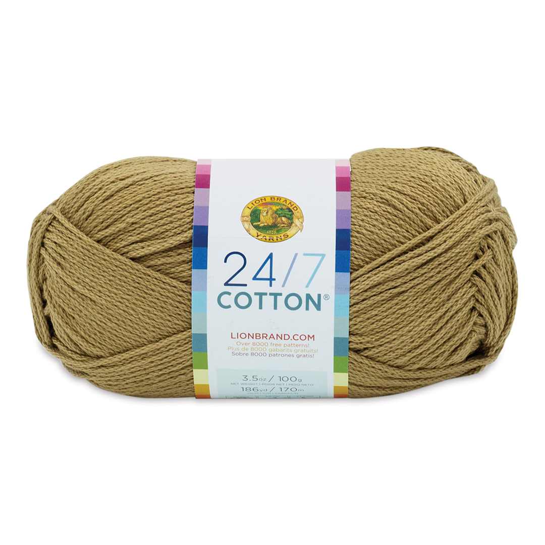 Open in modal - Lion Brand 24/7 Cotton Yarn - Hay Bale, 186 yards