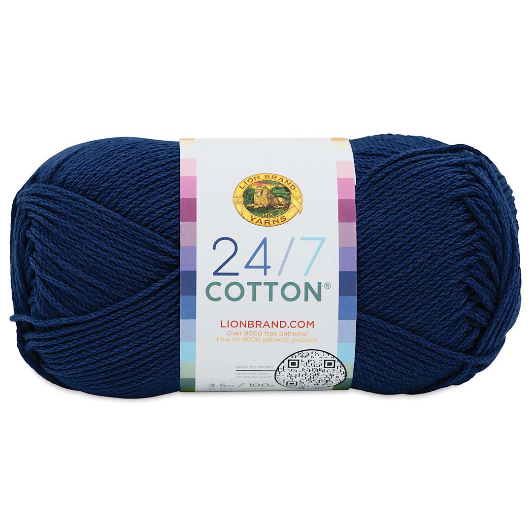 Open in modal - Lion Brand 24/7 Cotton Yarn - Admiral, 186 yards