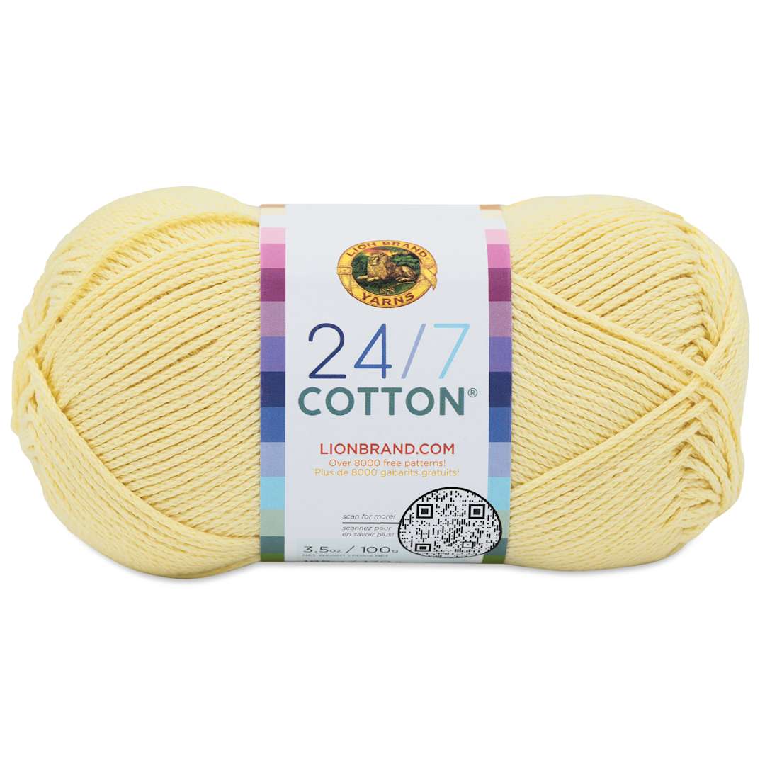 Open in modal - Lion Brand 24/7 Cotton Yarn - Buttercream, 186 yards