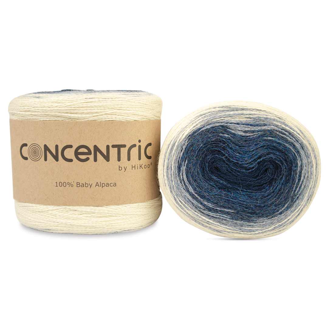 Open in modal - HiKoo Concentric Yarn - Shades of Blue, 437 yards