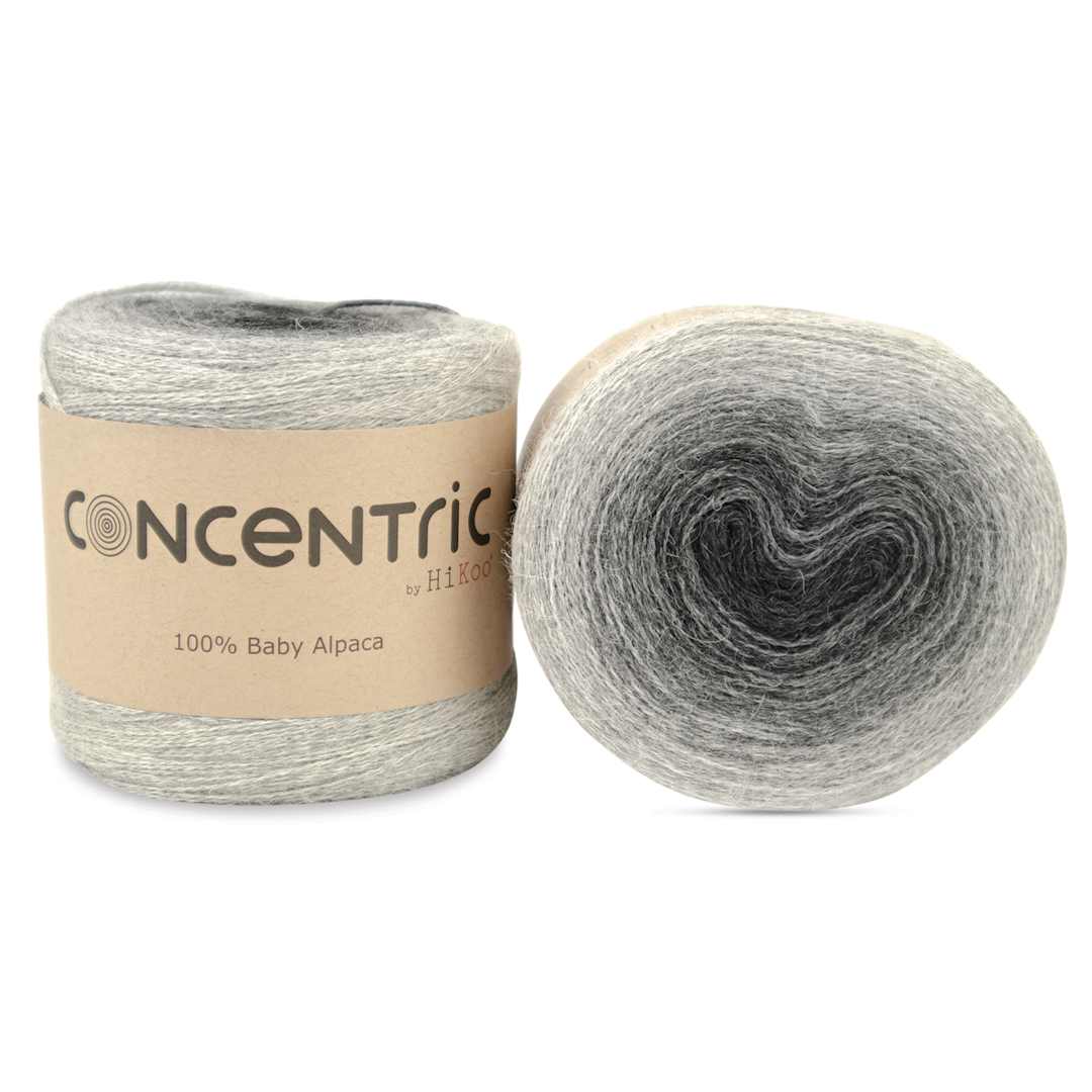 Open in modal - HiKoo Concentric Yarn - Grayscale, 437 yards